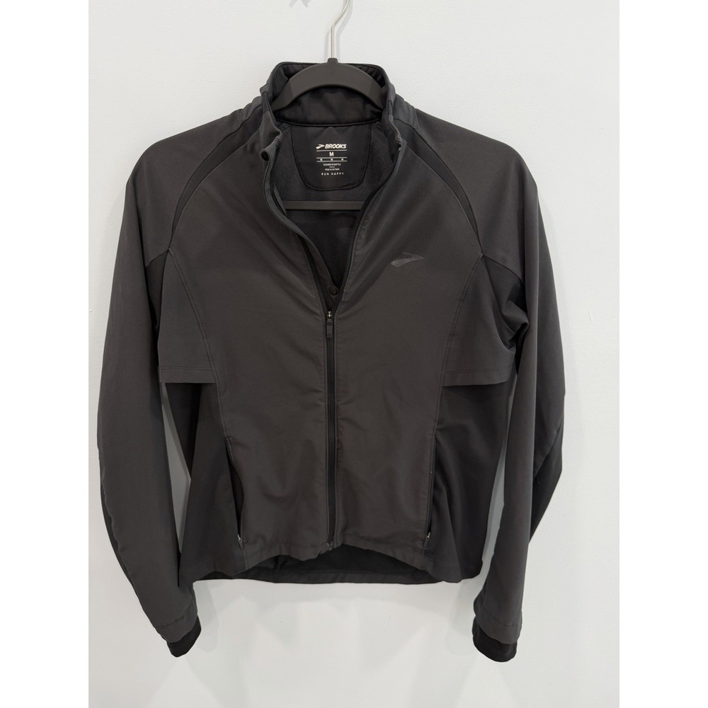Brooks Fusion Hybrid Running Jacket Womens M Black Zip Activewear Gorpcore